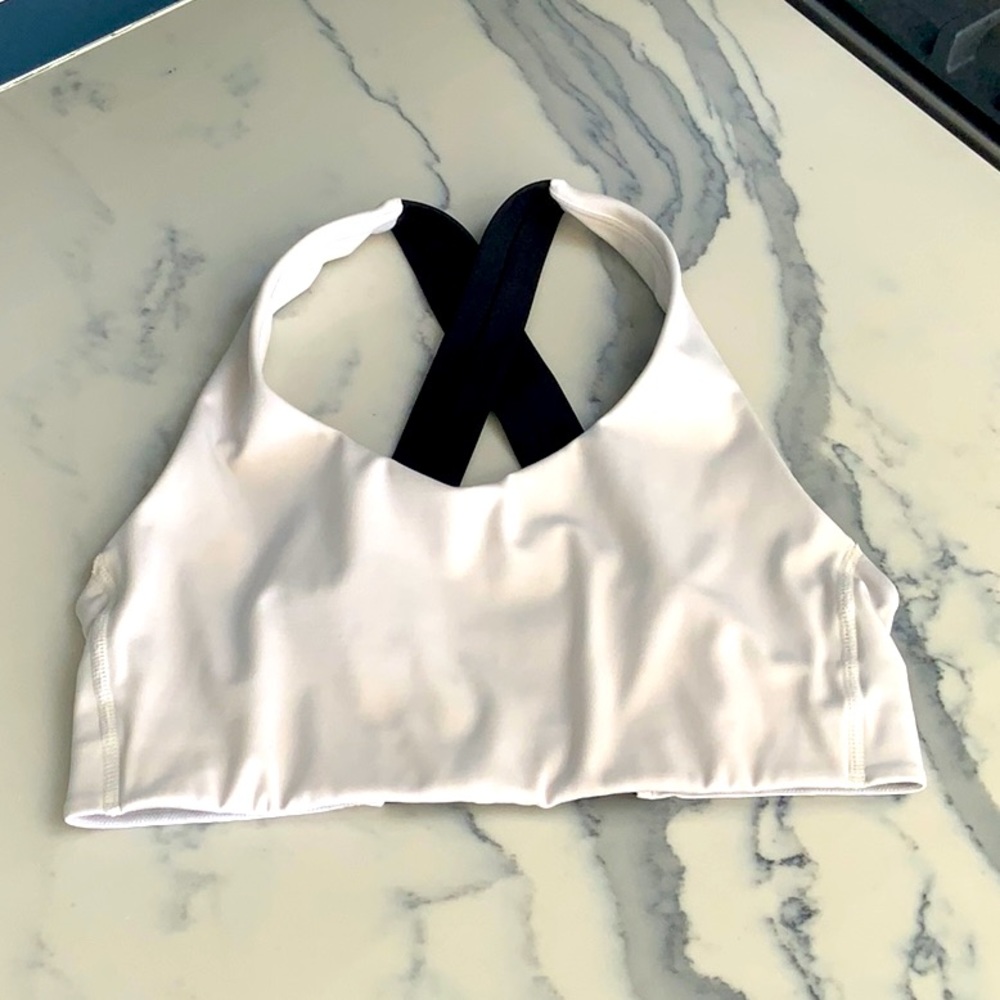 New Balance Sports Bra in White and Black